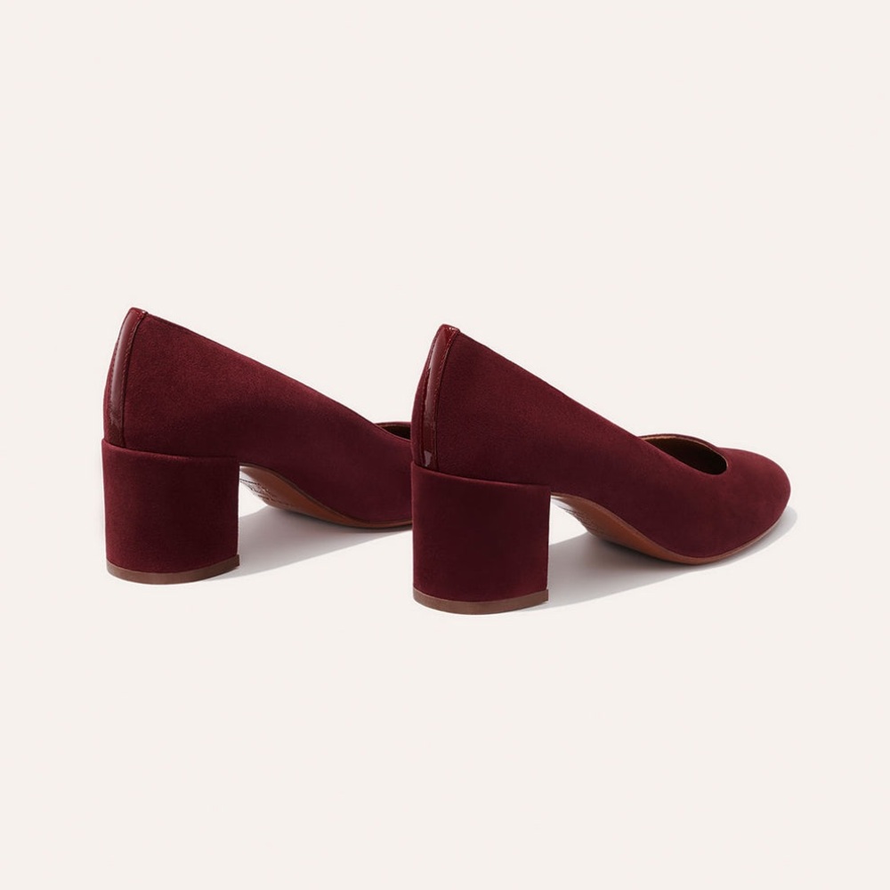 New! Gorgeous Margaux Burgundy Suede Heels, Size 39 - Picture 10 of 11